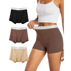 Period Underwear for Women Heavy Flow Leakproof Period Shorts for Day and Night Absorbency 3 Pack - 1 of 4