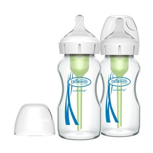 Dr. Brown's Options+ Wide-Neck Anti-Colic Glass Baby Bottle - 2pk  - 1 of 4