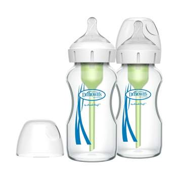 Dr. Brown's Options+ Wide-Neck Anti-Colic Glass Baby Bottle - 2pk 
