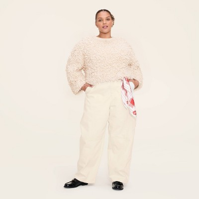 Women's Loopy Yarn Crewneck Pullover Sweater - Woolrich x Target Cream