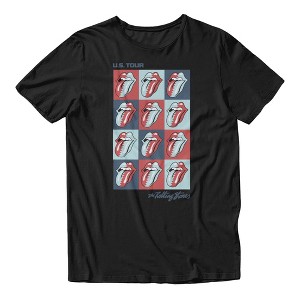 Rolling Stones Men's U.S. Tour Lips In Boxes T Shirt - Black - M