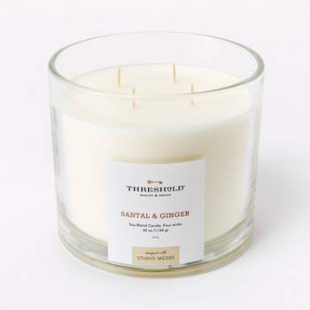 40oz Clear Glass Santal & Ginger Candle White - Threshold™ designed with Studio McGee