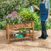 Tangkula HIPS Raised Garden Bed Poly Wood Elevated Planter Box w/ Legs & Storage Shelf - 4 of 4