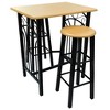 vidaXL Bar Table and Stool Black and Beige Wood and Steel Compact - 2 of 2