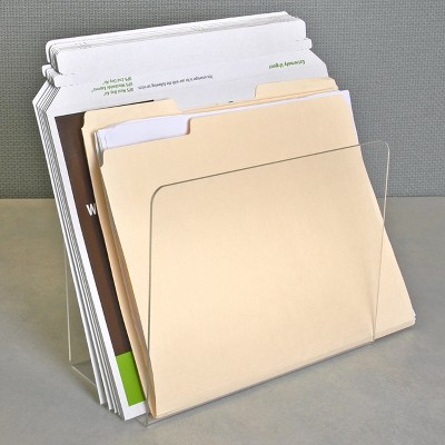 Large Clear Acrylic Desk File Holder Set, 4-Pack