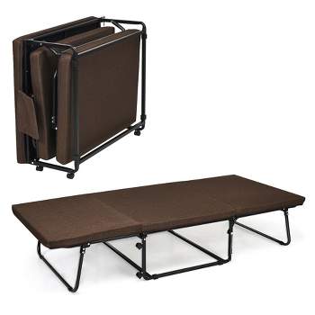 Costway Folding Sleeper Bed Ottoman Lounge Chair w/6 Position Adjustment