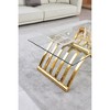 47" Stainless Steel Coffee Table with Glass Shelves - 4 of 4