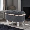 KWPZQEB 29.5" Ottoman with Storage, Storage Ottoman Bench with Button-Tufted & Fringe, Upholstered End of Bed Ottomans, Modern Entryway Bench - 2 of 4