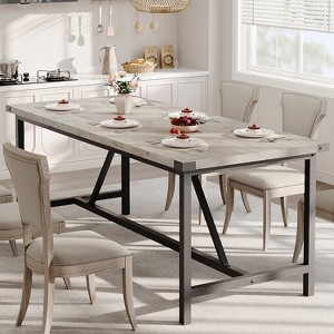 Rectangle Dining Table for 6-8 People, 70.87" Heavy Duty Industrial Wood Kitchen Dinner Table, Large Spaces, Easy Assembly - 1 of 4