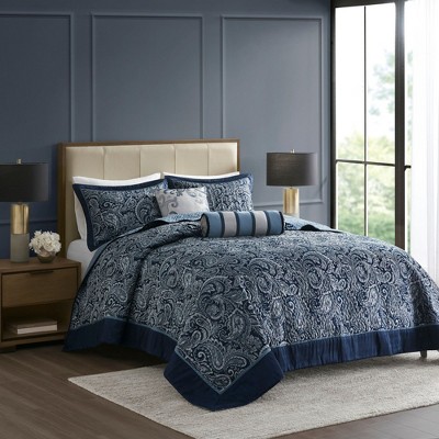 NicBex 5 Pcs Classic Jacquard Comforter Set Cozy Bedding Set, Bedspread Set with Throw Pillows, 1 Bedspread, Pillows, Machine Washable
