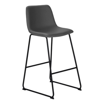Monarch Specialties Office Chair Bar Height Standing Computer Desk Work Pu Leather Look Metal White Contemporary Modern