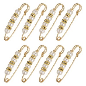 Unique Bargains Pearls Decorative Crystal Clip Fashion Safety Pins