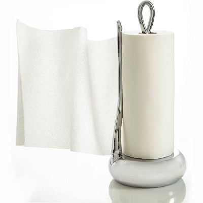 Nambe Alloy and Acacia Wood Loop Towel Holder