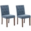 Set of 2 Upholstered Dining Chairs – Modern Linen Parsons Chairs with Wooden Legs for Kitchen & Dining - 4 of 4
