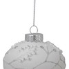 Northlight White and Silver Leaves Glass Onion Christmas Ornament - 3.5" - 4 of 4