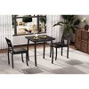 3 Piece Dining Table Set for 2, Farmhouse Kitchen Table and Upholstered Chair, Metal Frame Square Dining Room Furniture - 3 of 4