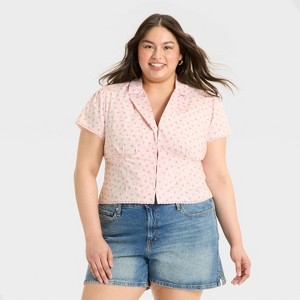 Women's Cap Sleeve Collared Blouse - Wild Fable™ - 1 of 3