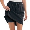 Collections Etc Drawstring Cotton Knit Pull-On Skort with Elastic Waistband - Casual Summer Apparel - 3 of 4