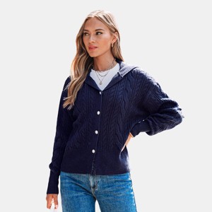 Women's Cozy Cable Knit Button-Up Cardigan - Cupshe - 1 of 4