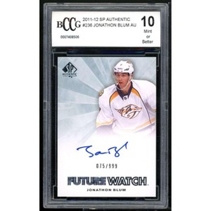 Jonathon Blum Rookie Card 2011-12 Upper Deck SP Authentic Autograph #236 BGS BCCG 10 - 1 of 2