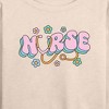 Women's - Instant Message - Nurse Flowers Lightweight French Terry Wide Neck Long Sleeve Graphic Shirt - 2 of 4