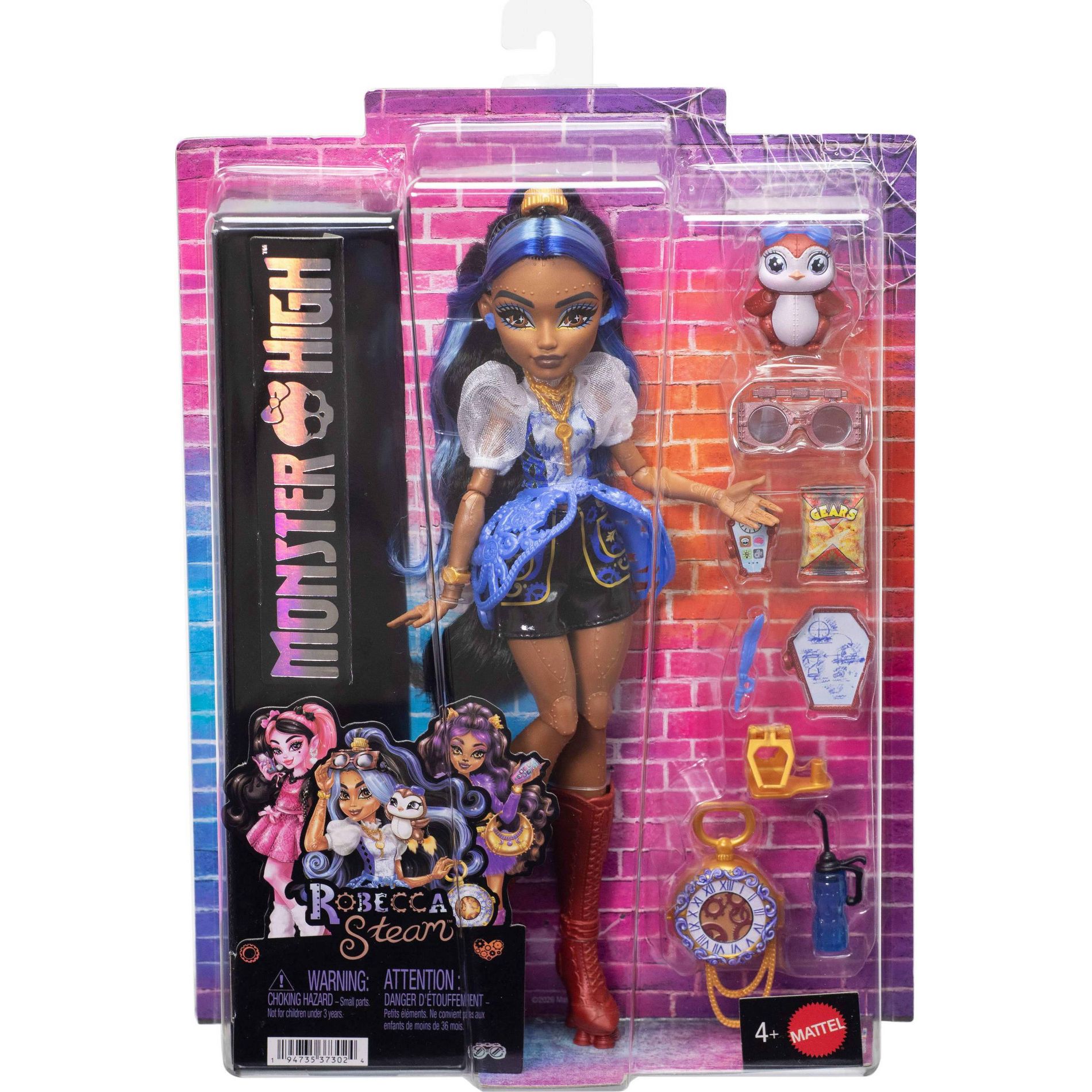 Monster High Robecca Steam Fashion Doll with Blue Blouse and Rocket Boots