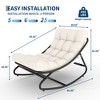 Oversized Rocking Papasan Chair, Outdoor Papasan Rocking Chair with Cushions, Indoor Egg Rockings Lounge Chairs for Bedroom, Living Room, Garden - 3 of 4