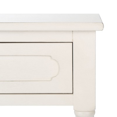 Allura Distressed White Wood 1-Drawer Accent Table