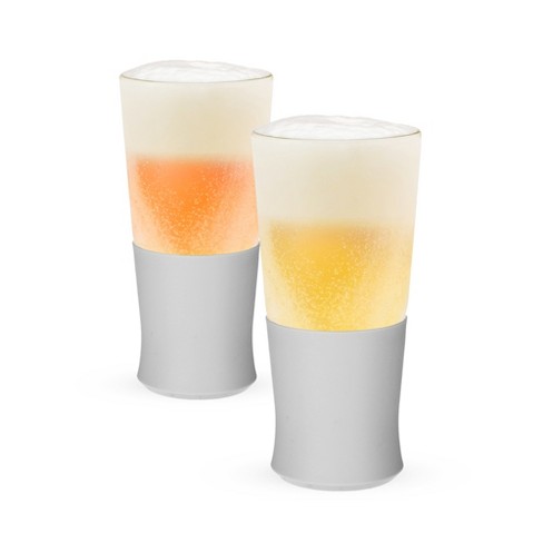 HOST Glass FREEZE Beer Glasses Bar Glass Set, Beer Glasses for Freezer with Double Wall Glass, 16oz Beer Glasses Set of 2 in Gray - image 1 of 4