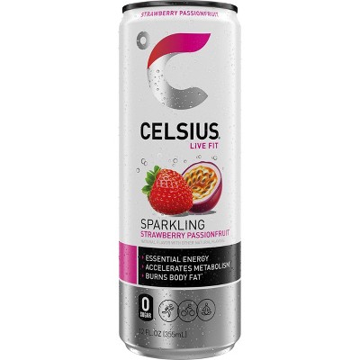 CELSIUS Sparkling Strawberry Passionfruit Functional Energy Drink - 12 fl oz Can