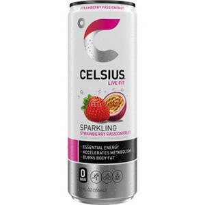 CELSIUS Sparkling Strawberry Passionfruit Functional Energy Drink - 12 fl oz Can - 1 of 4