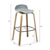 Costway Modern Set of 2 Barstools 30inch Pub Chairs w/Low Back & Metal Legs Grey - image 3 of 4