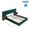 GDFStudio Kennedy 4pcs Velvet Upholstered Queen Bedroom Furniture Set with Two Floating Nightstands, Headboard and LED Lighting - 3 of 4