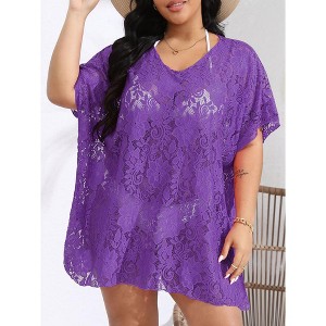 Women's Swimsuit Beach Cover Up Lace Bikini Beachwear Plus Size Beach Bikini See Through Swimwear - 1 of 4