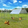 Garvee Large Metal Chicken Coop Walk-In Run with Lockable Doors PVC-Coated Wire Mesh and Water Bottle - 3 of 4