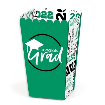 Big Dot of Happiness Green Grad - Best is Yet to Come - Green 2022 Graduation Party Favor Popcorn Treat Boxes - Set of 12