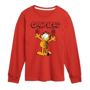 Boys' - Garfield - Cat Scratches Long Sleeve Graphic T-Shirt - 1 of 4