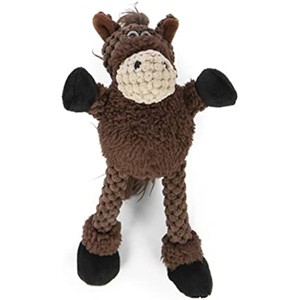 goDog Checkers Just for Me Skinny Horse Squeaky Plush Dog Toy, Chew Guard Technology - Brown, Mini - 1 of 1