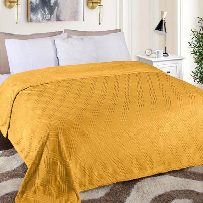 Diamond Flannel Embossed Fleece Blanket by Blue Nile Mills
