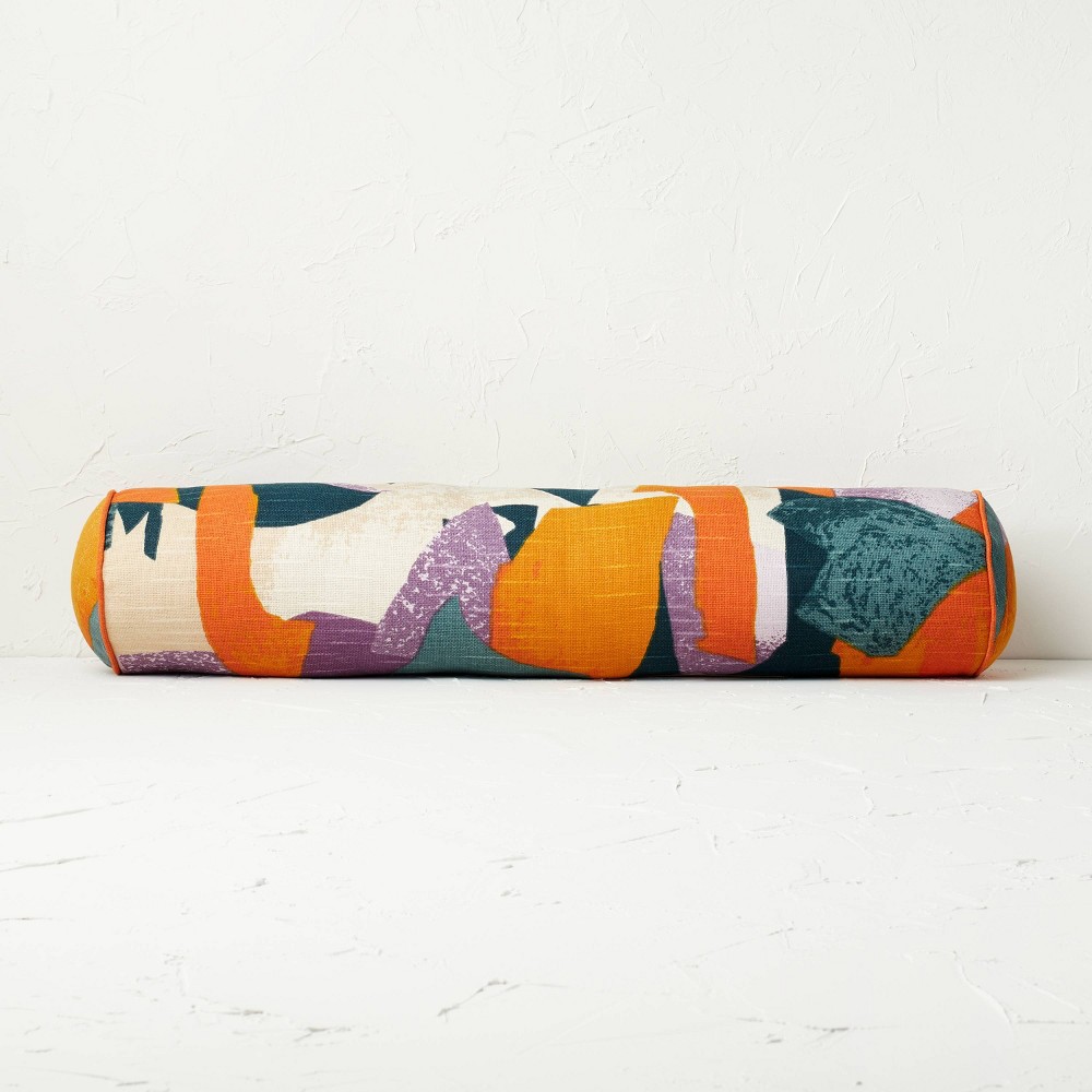 Photos - Pillow Oversized Bolster Jungalow Geo Print Decorative Throw  - Opalhouse™