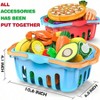 120PCS Cutting Play Food Set, Kitchen Pretend Toys with Storage Baskets, Fake Fruits Vegetables & Birthday Gift - 2 of 4
