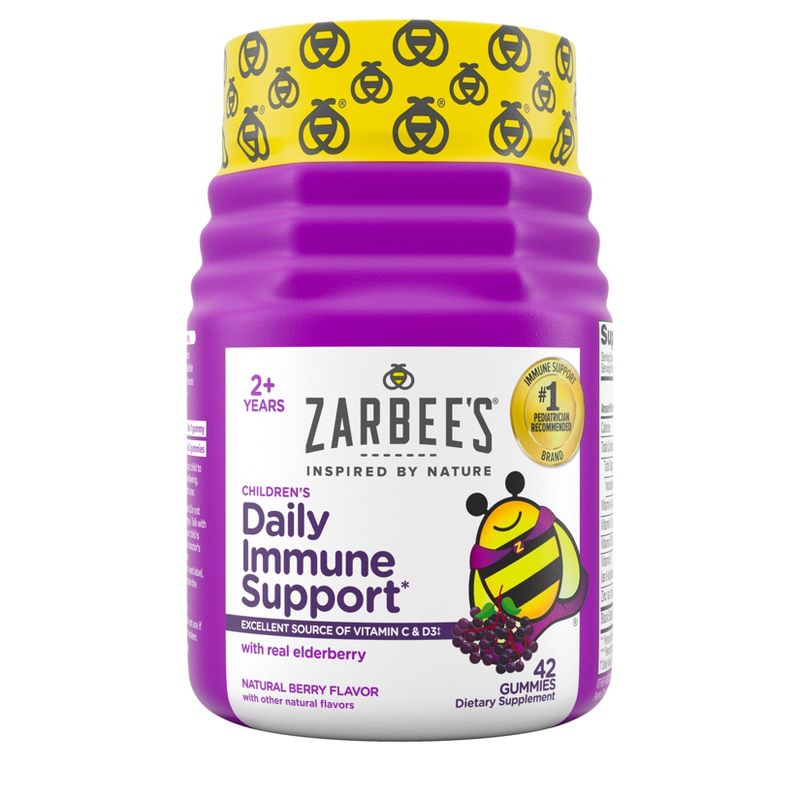 Zarbee&#39;s Kid&#39;s Daily Immune Support Gummies with Real Elderberry - Natural Berry Flavor - 42ct, 1 of 13