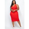 Slickblue Plus Size Sleeveless Ribbed Bodycon Midi Dress, Curve-Hugging Fit, Stretch Jersey, 8 Color Options, Size 1XL-3XL - 2 of 4