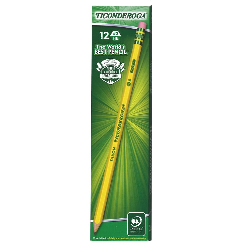 Ticonderoga® No. 2 Pencils, Pre-Sharpened, 12 Per Pack, 3 Packs, 2 of 3