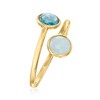 Ross-Simons Italian .90 Carat Aquamarine and .90 Carat London Blue Topaz Bypass Ring in 14kt Yellow Gold - 3 of 4