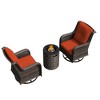 UPTION 3-Piece Wicker Outdoor Seating Group with Fire Pit - 3 of 4