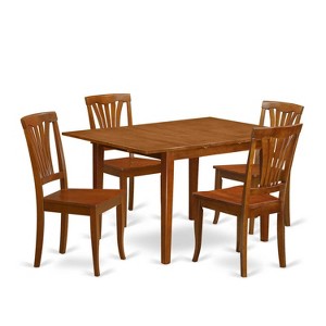 3-Piece Saddle Brown Finish Solid Wood Top - Dining Room Set - Seats 4 - 1 of 4
