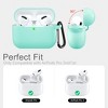 BONGEEK AirPods Pro Case Cover,Soft Silicone Protective Cases Cover Skin for Apple AirPod Pro 2 Charging Case Keychain Front LED Visible,Mint Green - 2 of 4