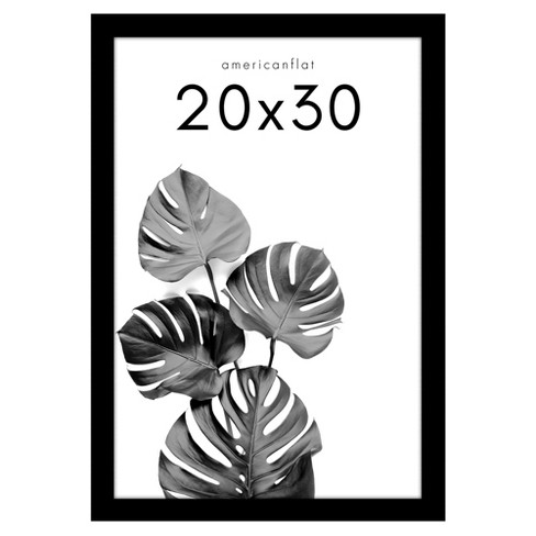 24X36 Poster Frame Black, Display Pictures 20X30 with Mat or 24X36