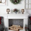 Nearly Natural 12-in Frosted Pinecones and Berries Artificial Arrangement in Vase with Decorative Plaid Bow - 4 of 4